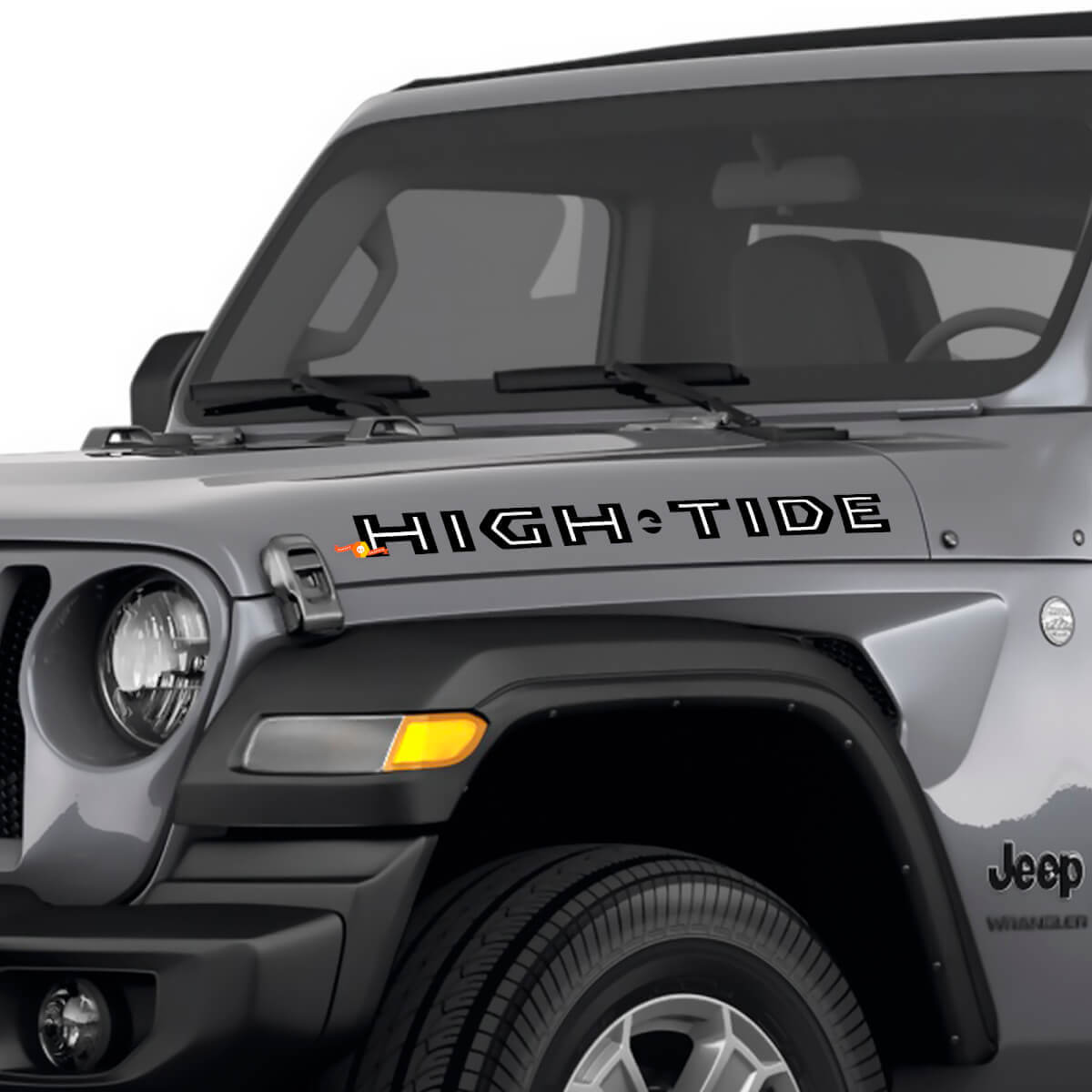 High Tide Lettering Motorkap Zij Vinyl Stickers voor Jeep Wrangler