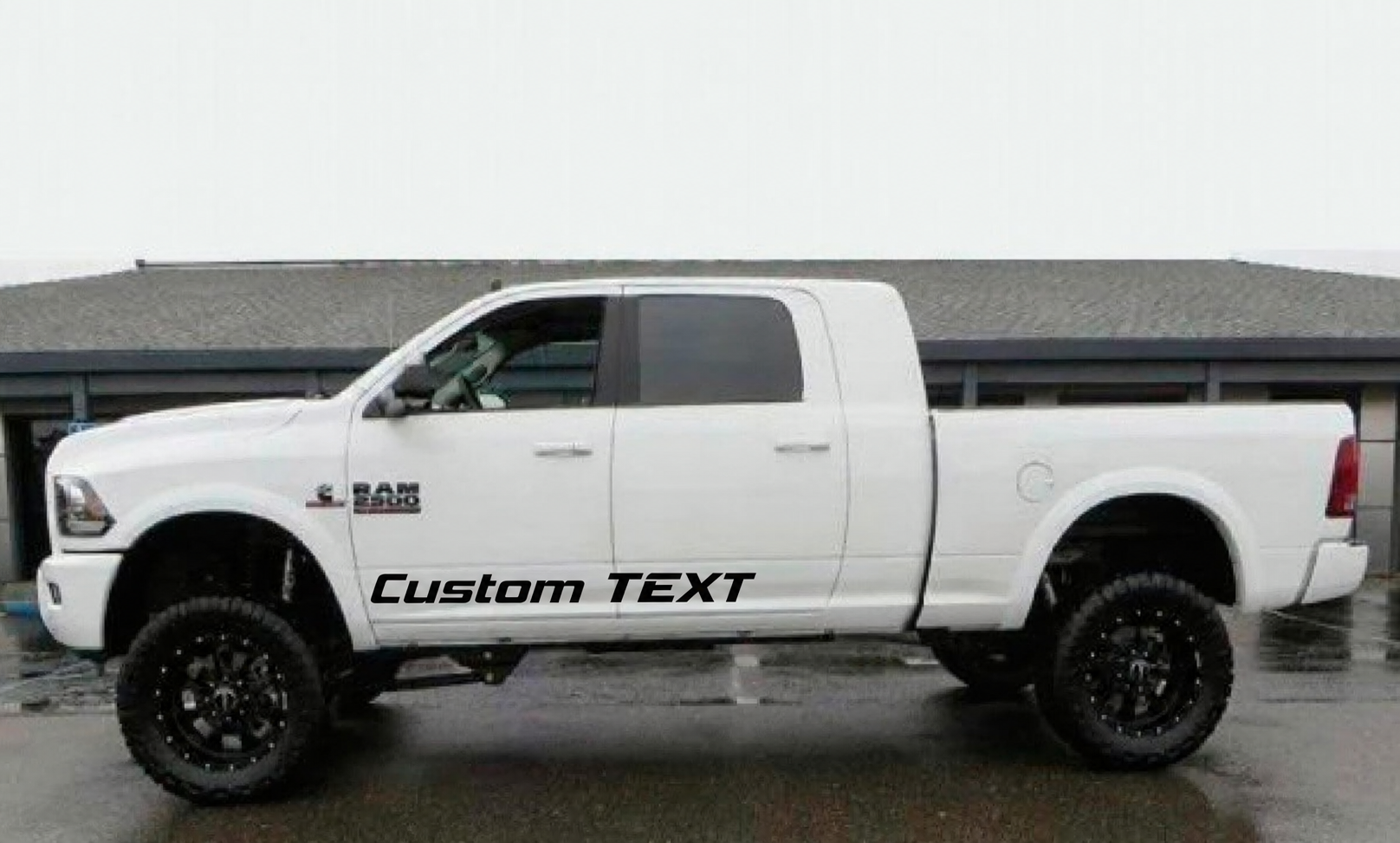 Aangepaste TEKST Lettering Rocker Panel Vinyl Decal Sticker voor RAM 2500