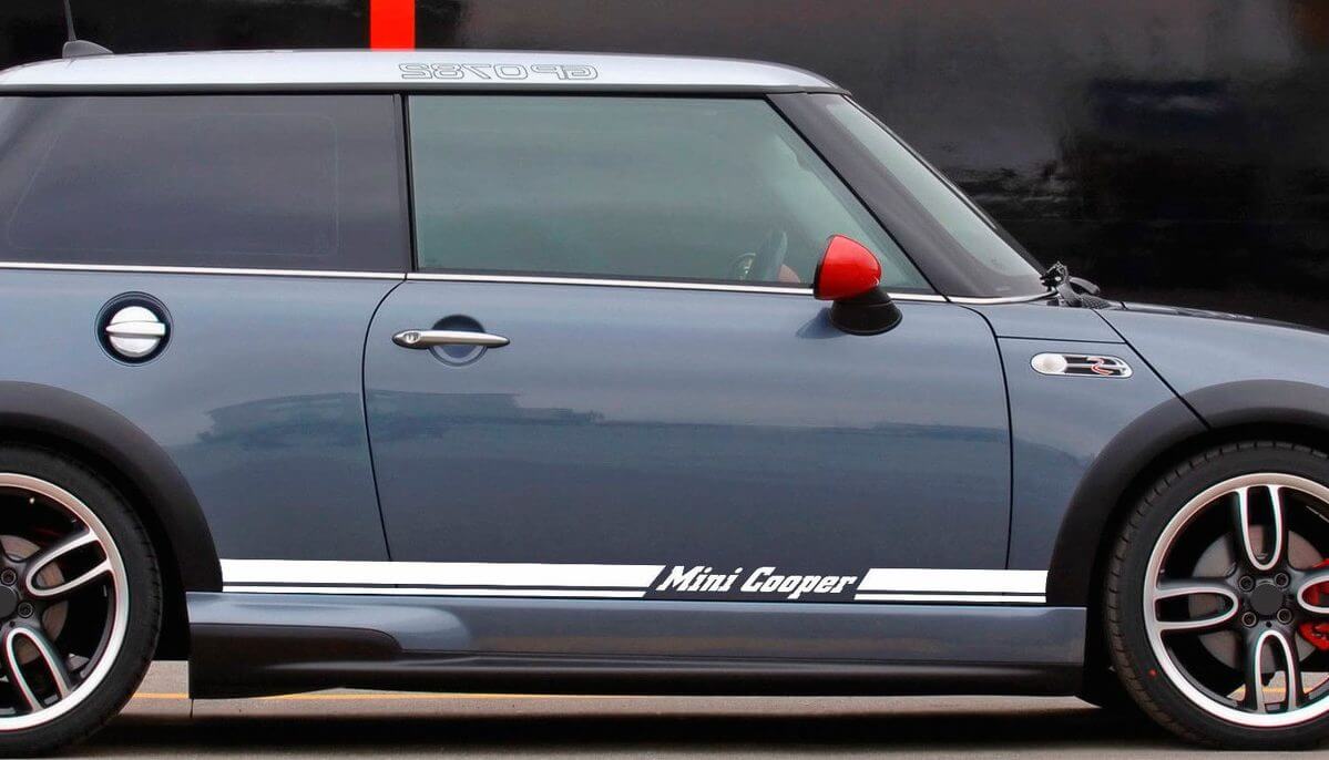 Lettering Paneel Stickers Decals Zijwaarts Geruit Instaplijsten Strepen Voor Mini Cooper Rally Turbo 2000-2015