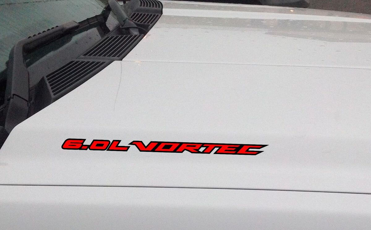 Geschetste 6.0L Vortec Motorkap Decal Set voor Chevrolet Silverado GMC Sierra