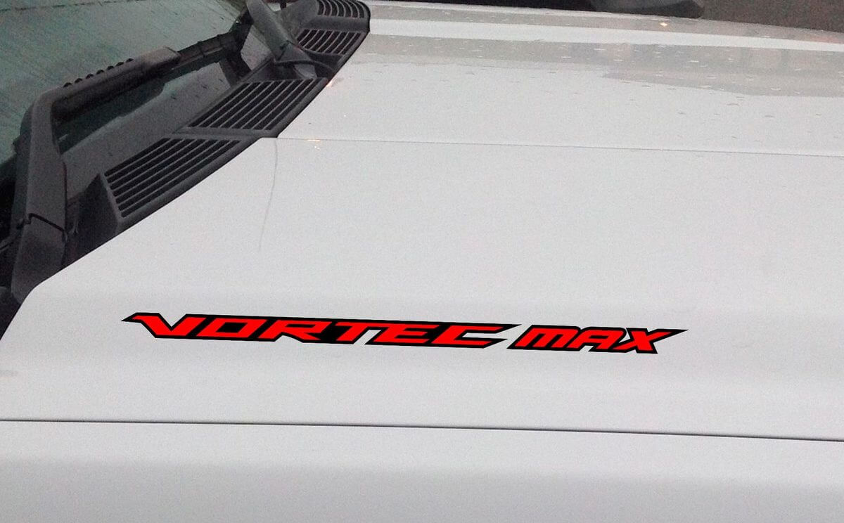 VORTEC MAX Hood Vinyl Decal Sticker Past op: Chevrolet Silverado GMC (Geschetst)