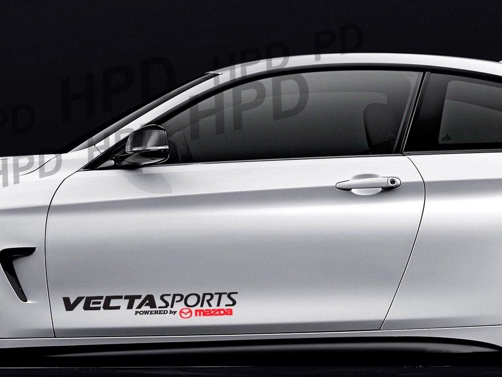 Vecta Sports aangedreven door Mazda zijdeur vinyl sticker voor Mazda RX-8