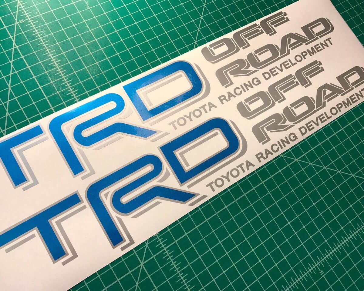 Toyota TRD 4X4 Off Road Tacoma Tundra Truck Decals Stickers Helderblauw Metallic
