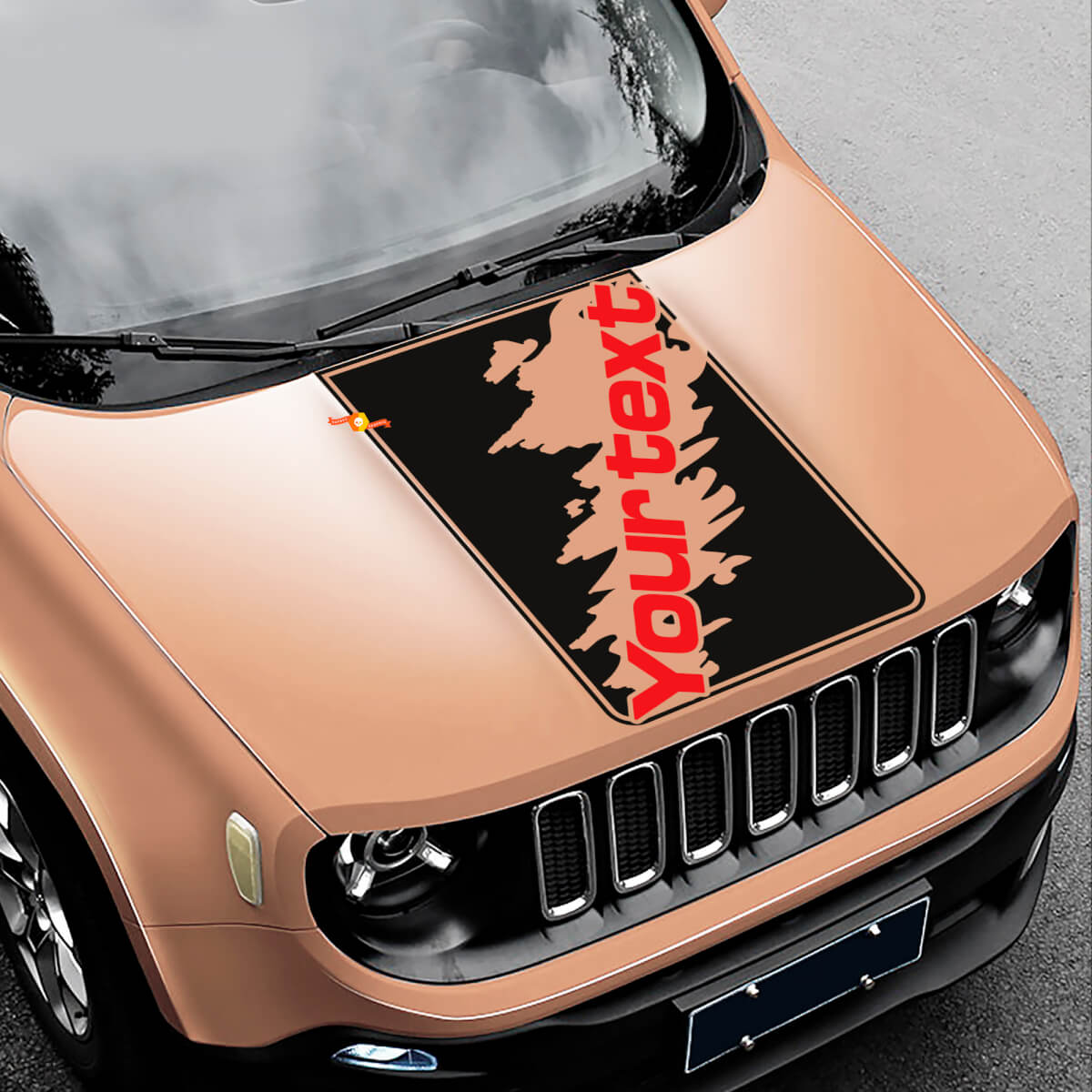 Spatwater Hood- en Zijsplash Vinyl Stickerset voor Jeep Renegade