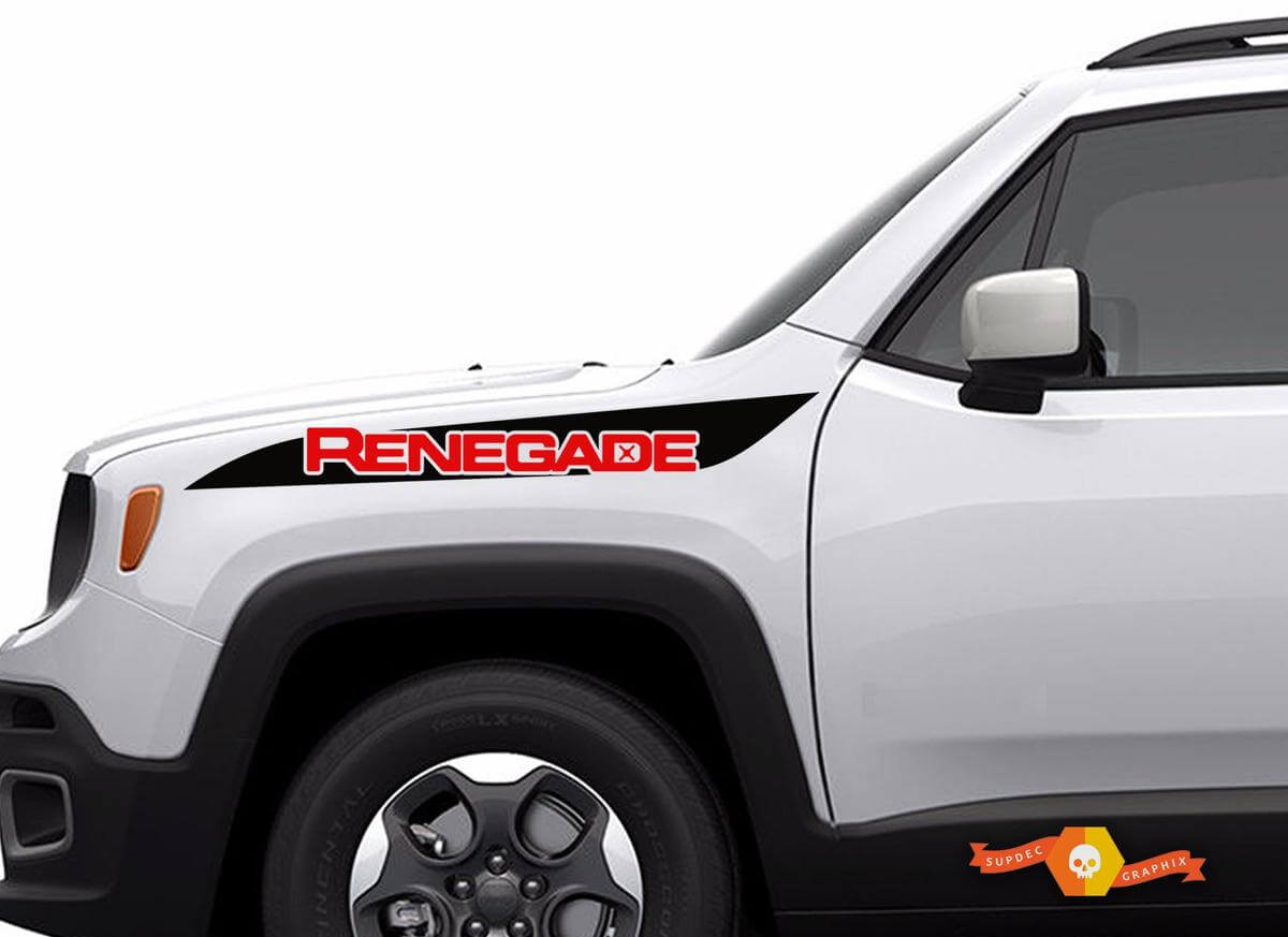 2 kleuren Jeep Renegade Hood Stripe Graphic Vinyl Decal Sticker Side