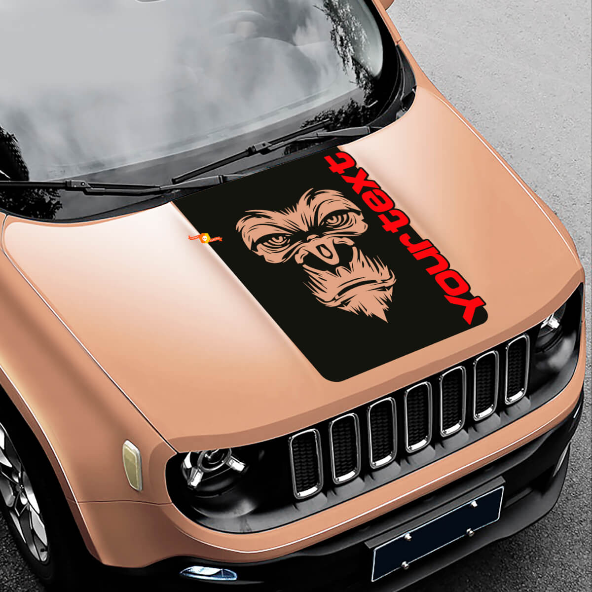 Yeti Bigfoot Sasquatch Logo Grafische Motorkap Vinyl Sticker Decal voor Jeep Renegade