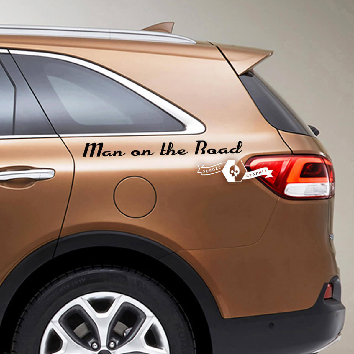 Man op de Weg Zijlettering Vinyl Sticker voor Kia