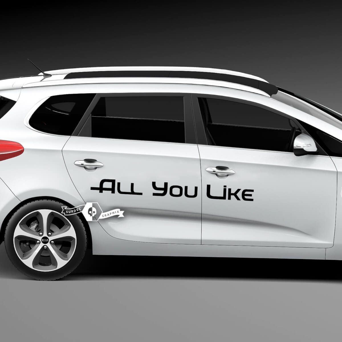 Paar deuren belettering alles wat je wilt embleem Logo Vinyl Decal Sticker
