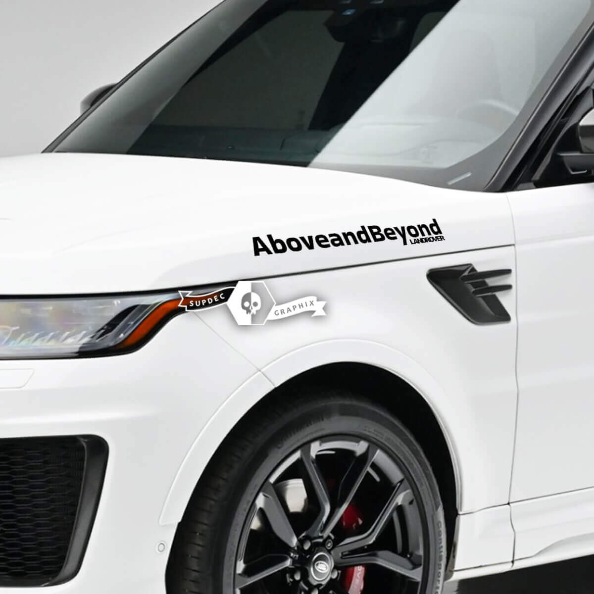 Above and Beyond Zijkant Lettering Vinyl Decal Set voor Land Rover Range Rover