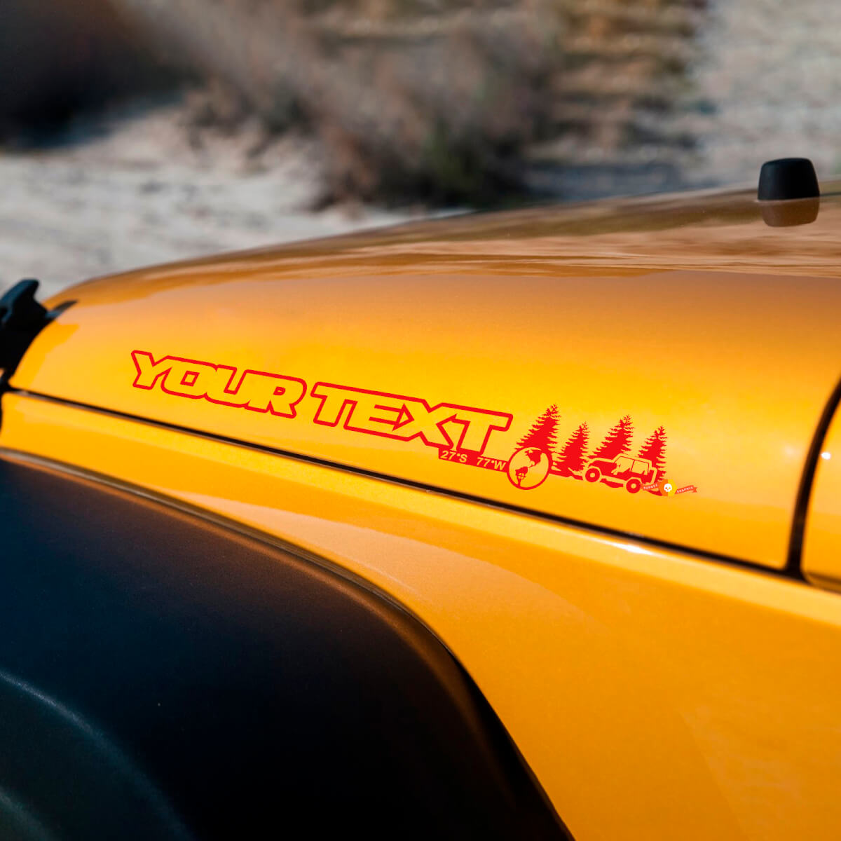 Set Off Road Forest Style Vinyl Motorkap Stickers Decals voor Jeep Wrangler