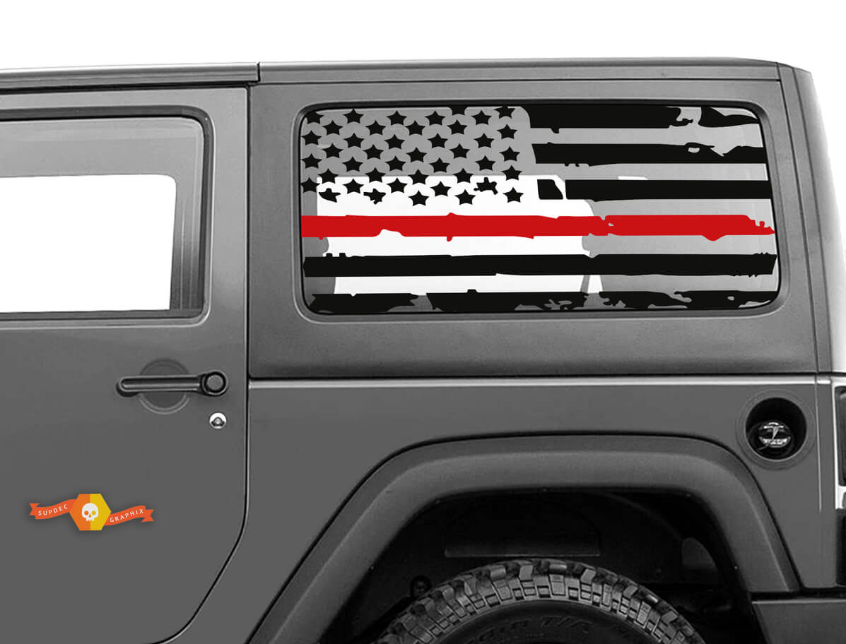 Verweerde USA vlag harde dak raam vinyl sticker voor Jeep Wrangler JK