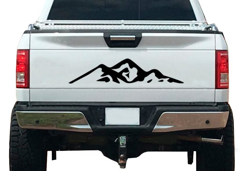 Berg natuur bos grafische sticker sticker vinyl past achterklep trailer RV camper
