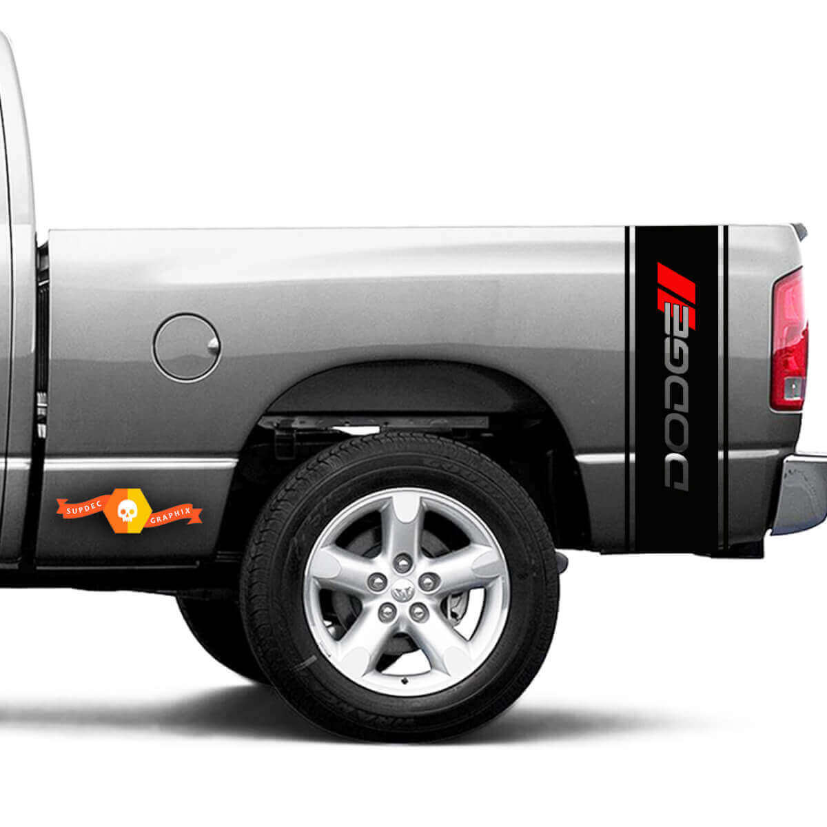 Geëtiketteerde Vinylstickerset voor Achterzijstrepen voor Dodge Ram 1500-3500