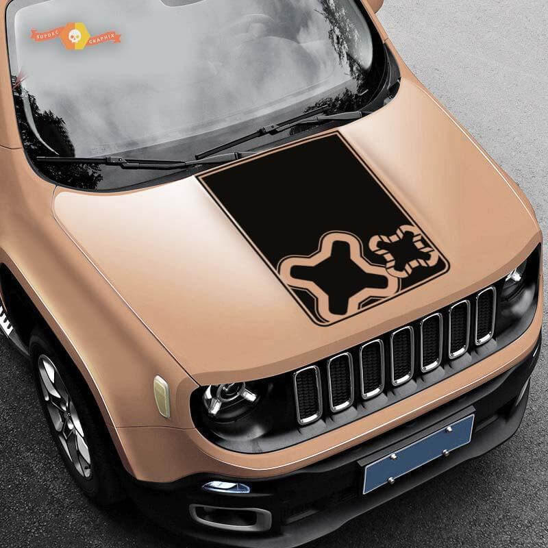 Jeep Renegade Hood Logo Graphic Vinyl Decal Sticker Side Camo