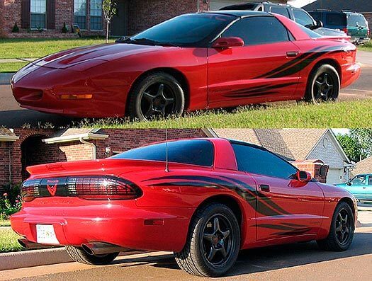 Tribal Wave Stijl Zijstrepen Vinyl Stickers Set voor Pontiac Firebird Trans Am