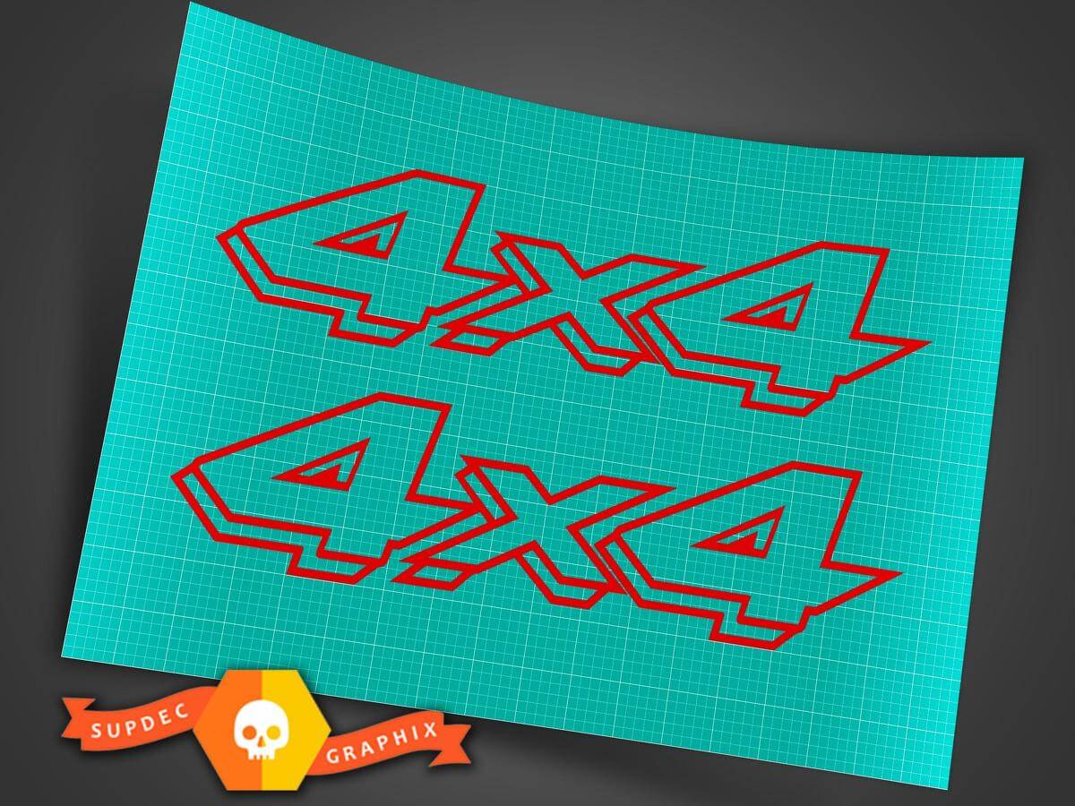 4X4 schets Off Road Decals Sticker 4WD Truck Ford Chevy Dodge Toyota GMC Logo