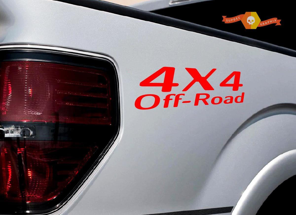 4x4 OFF ROAD Racing Decal Sticker Truck TRD Tacoma Jeep Dodge Chevy Musclecar Rood