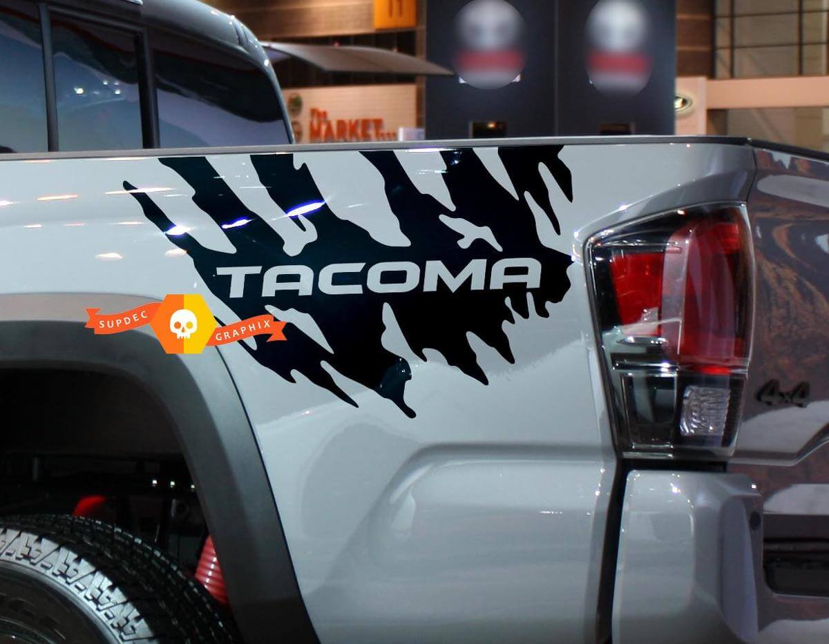 Torn Style Merkletters Bedside Vinyl Decal Sticker voor Toyota Tacoma 2004-2024