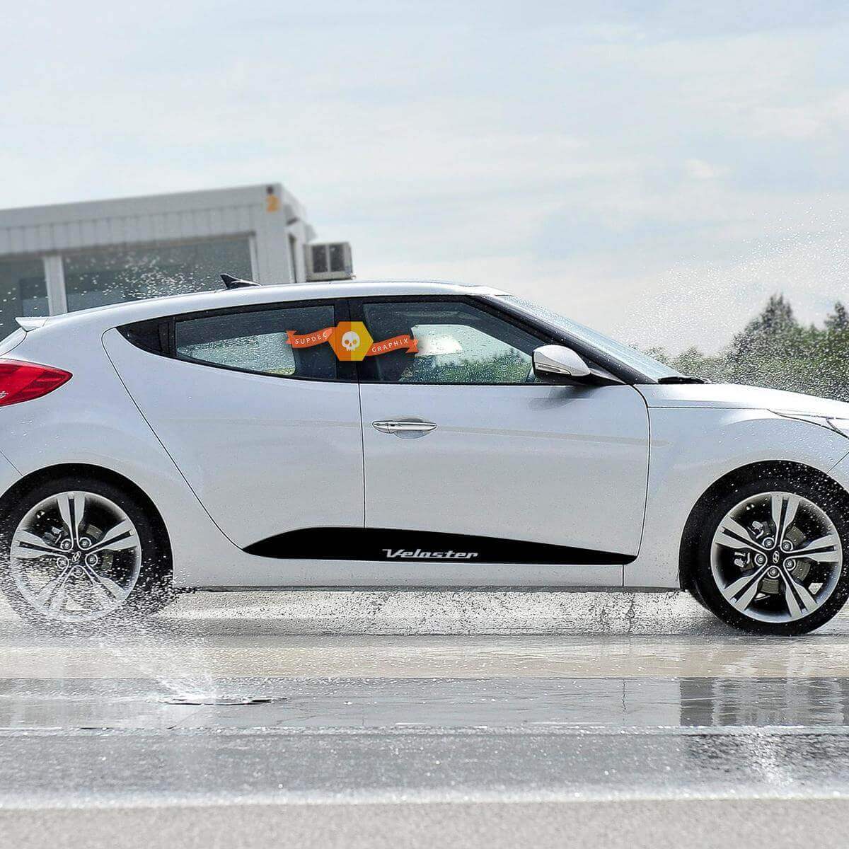 Veloster Lettering Zijstrepen Vinyl Sticker voor Hyundai Veloster 2011-2020