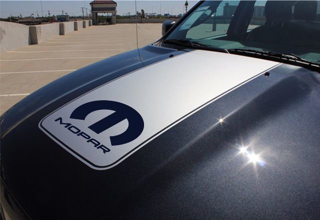 Kap vinyl sticker sticker dodge ram stripe srt rt lader uitdager grafische hemi mopar
