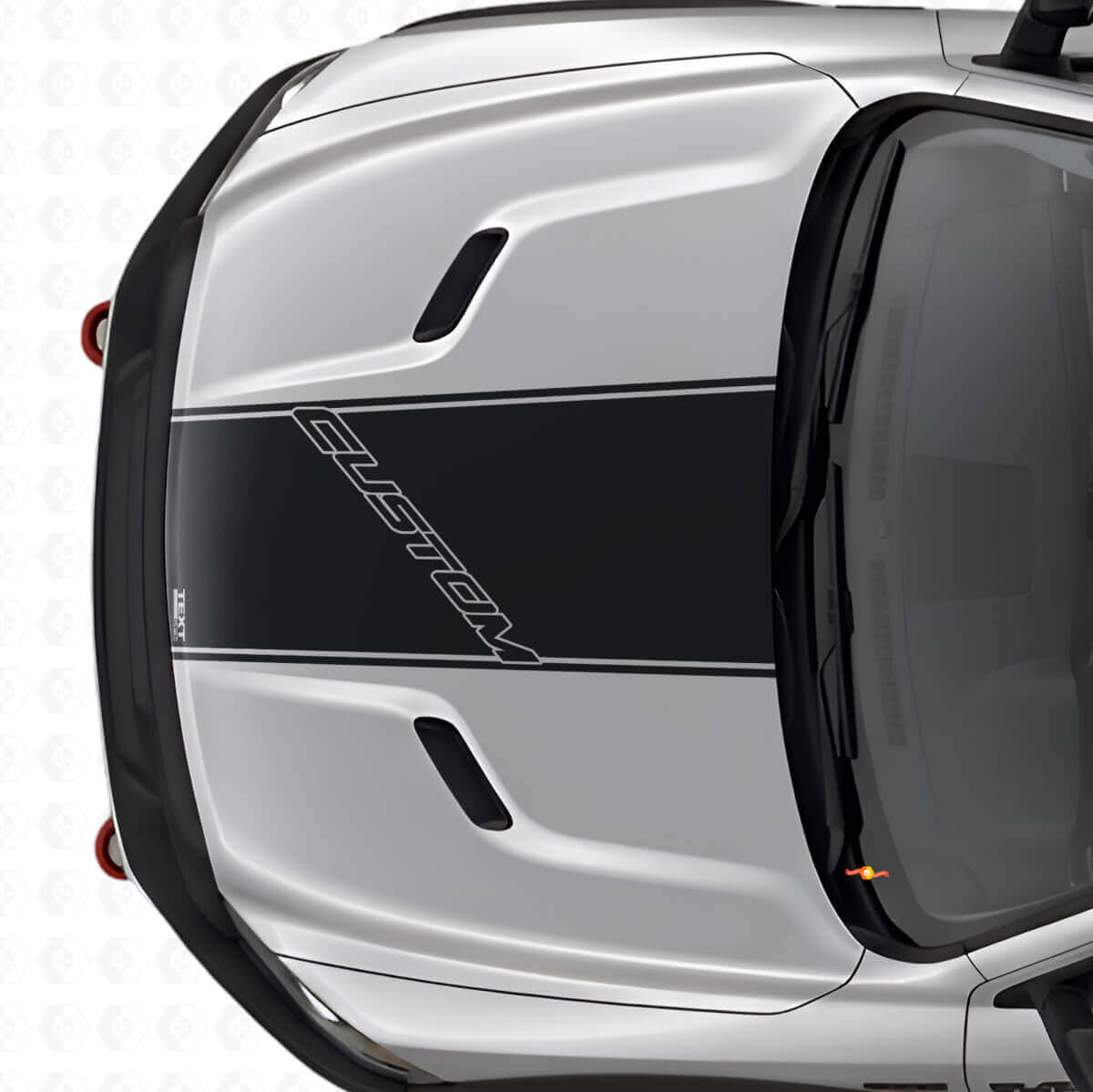 Aangepaste Contourlettering Motordeksel Vinyl Sticker voor Dodge Ram Rebel