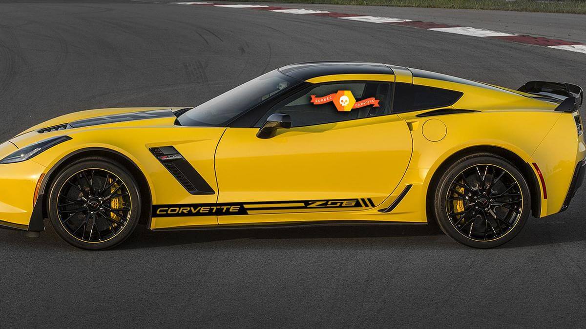 Racing zijstrook vinylsticker voor Chevrolet Corvette Z06 C6 C7 2005-2018