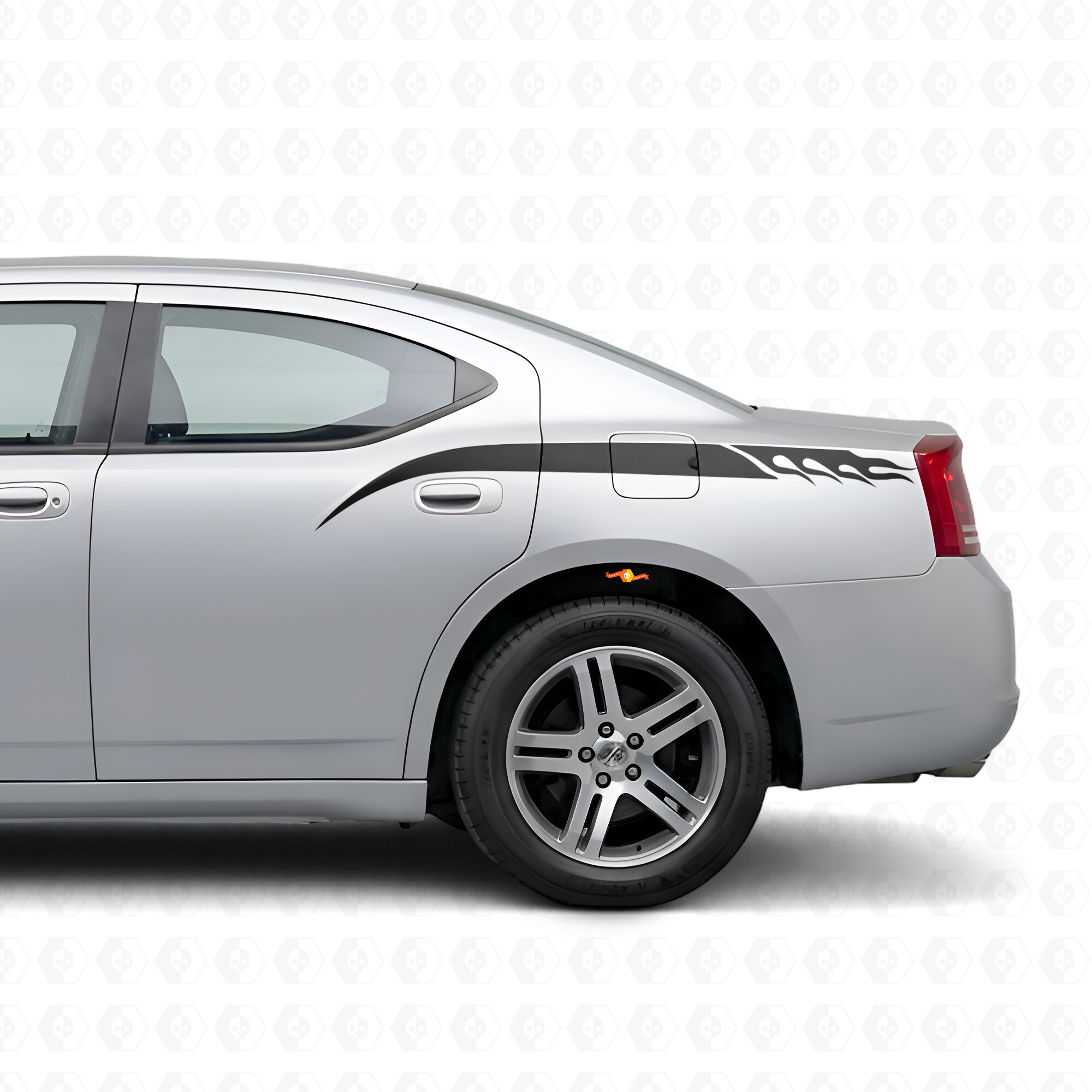 Flame Style Strepen Zij Vinyl Decal Sticker voor Dodge Charger 2006-2010