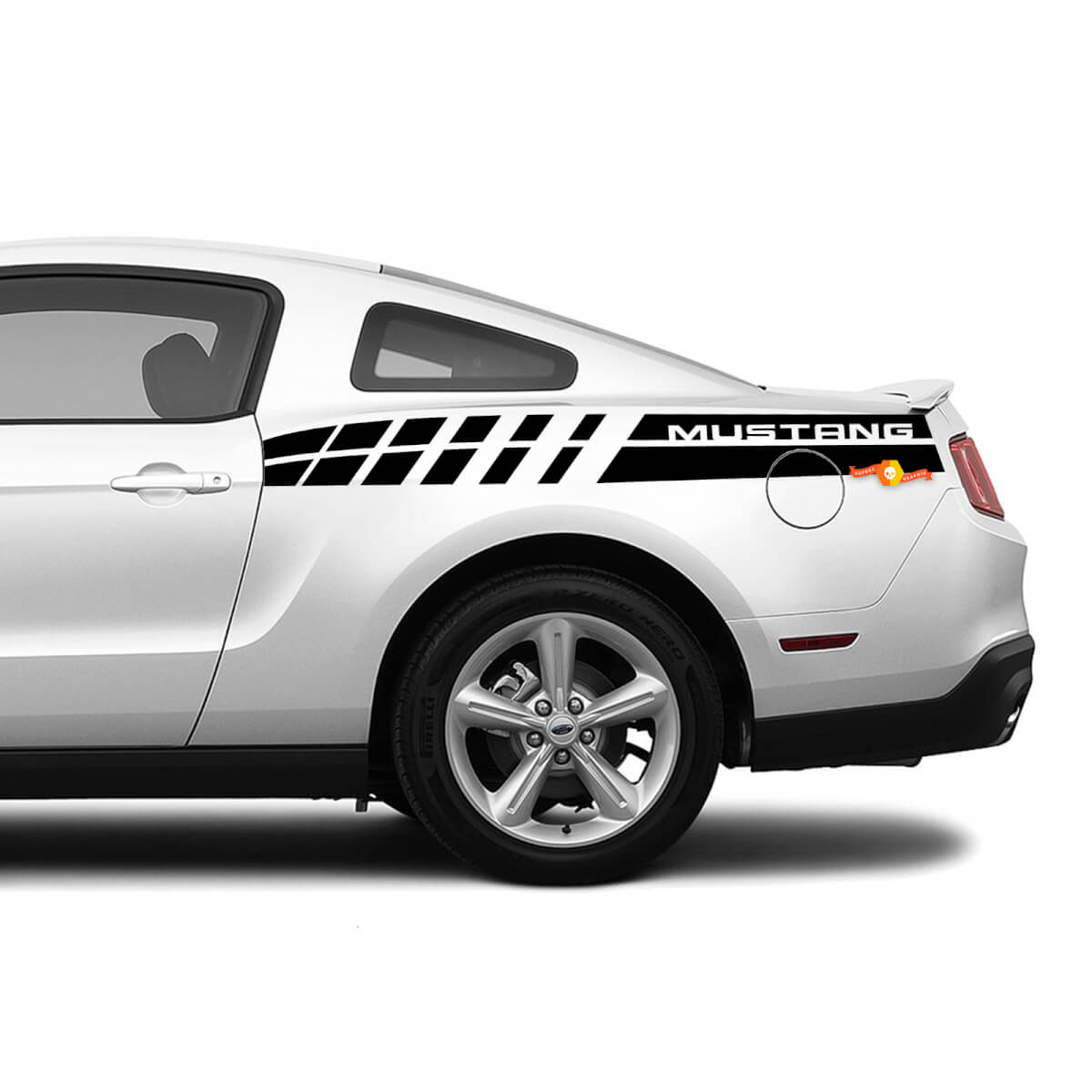 Ford Mustang (2010-2020) Aangepaste vinyl sticker sticker wrap kit - Mustang dubbele streep achter
