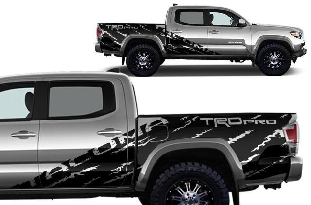 TRD Pro Versleten Stijl Zijvinyl Decal Sticker voor Toyota Tacoma 2016-2020