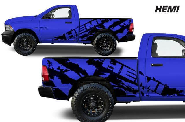 Hemi Stijl Modderspat Zij Vinyl Decal Kit voor Dodge Ram 1500-3500 2009–2018