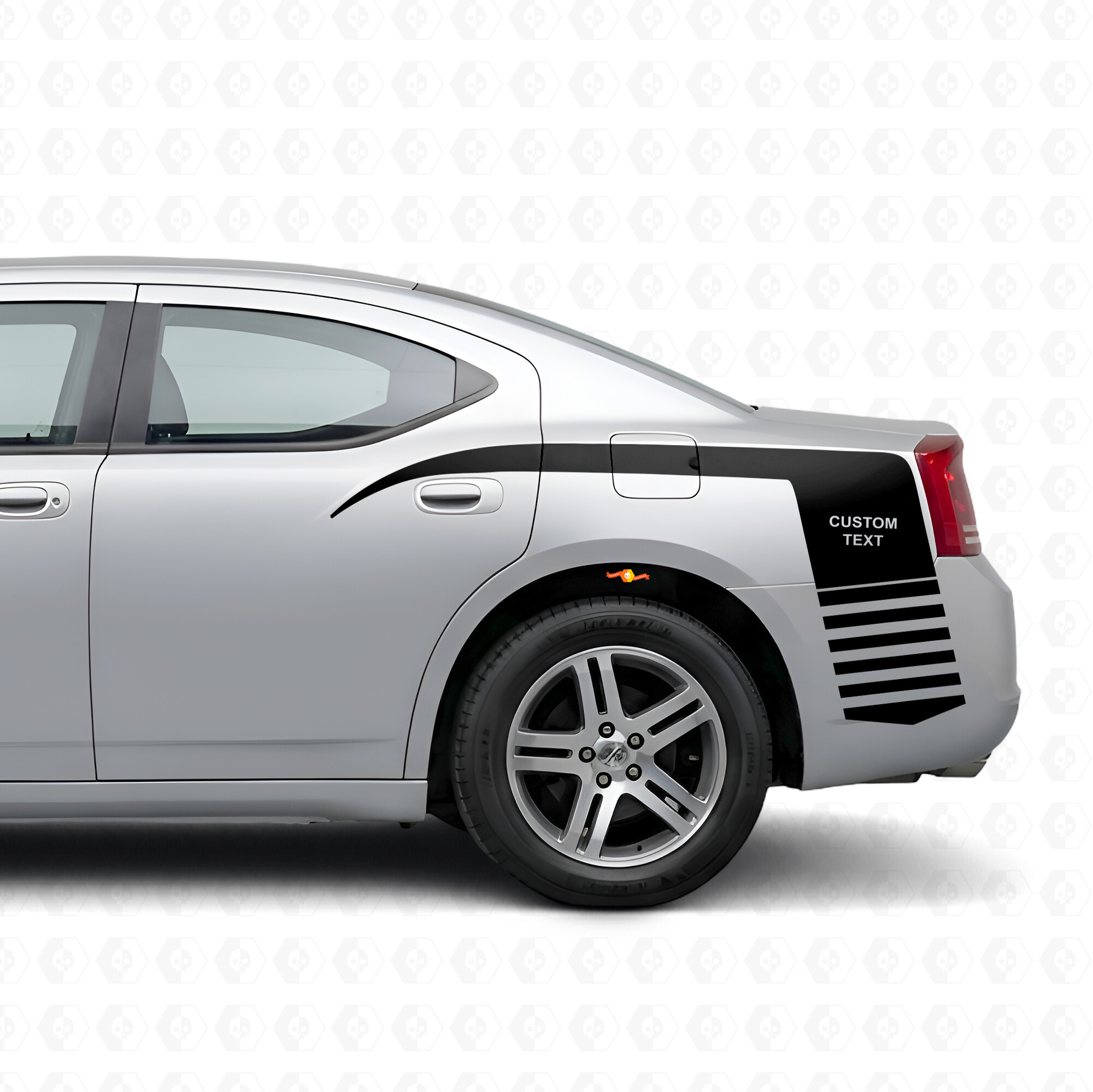 Aangepaste Stroboscoop Klauwstijl Streep Bedzijde Vinyl Decal Sticker voor Dodge Charger 2006-2010