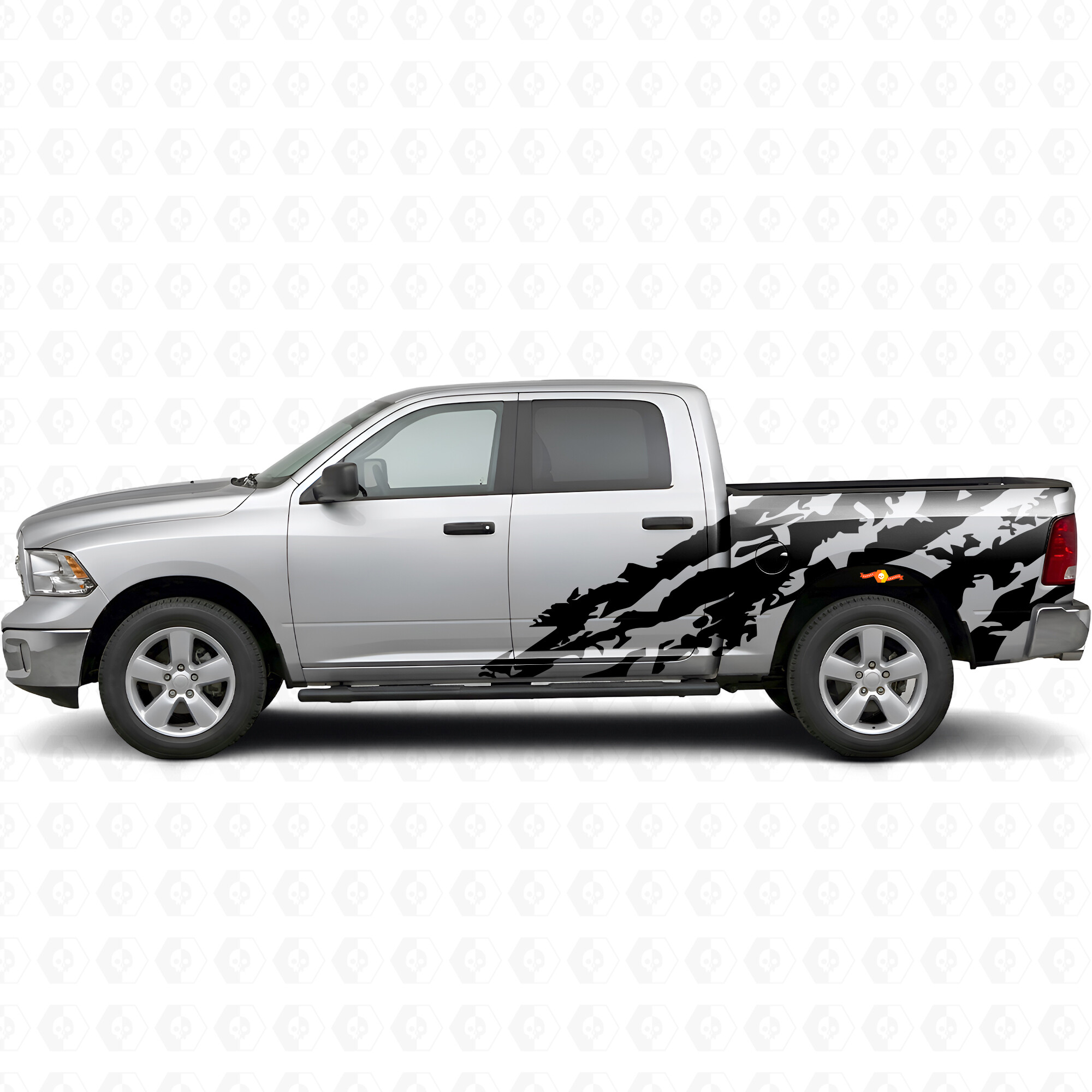 Destroyed Style Zijkant Vinyl Decal Sticker voor Dodge Ram 1500
