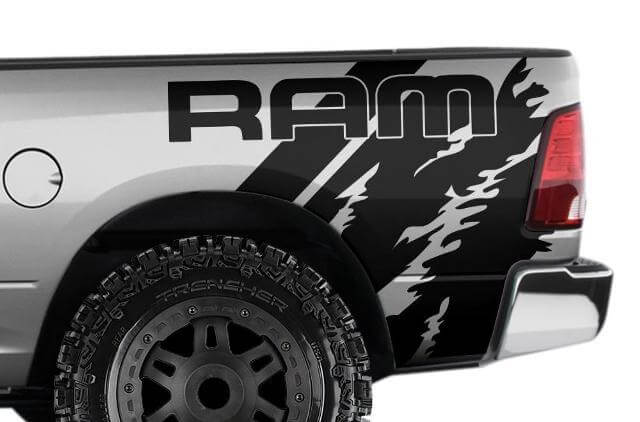 Ram Versleten Stijl Achterzij Vinyl Decal Kit voor Dodge Ram 1500-3500 2009-18