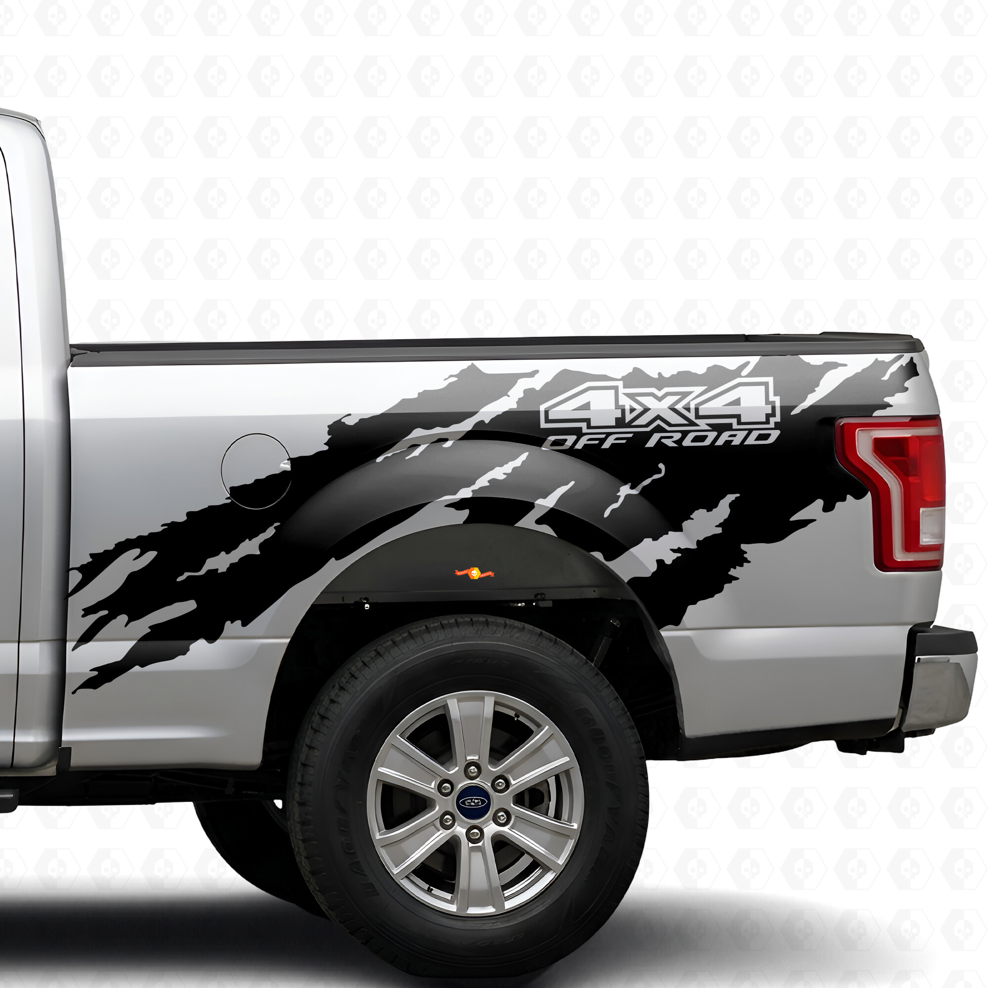4x4 Off Road Versleten Stijl Bedside Vinyl Decal Kit voor Musclecar truck 2015-17