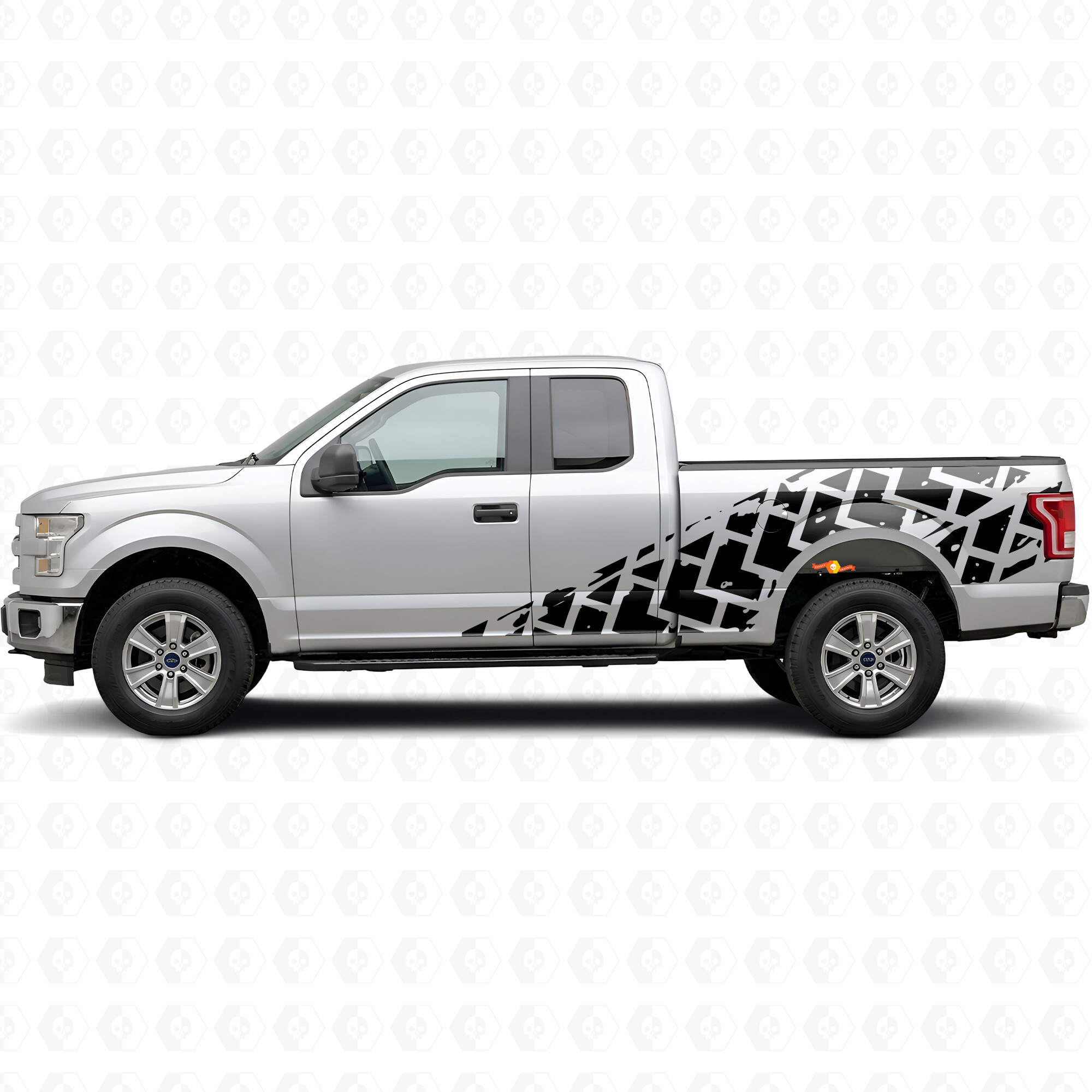 Grote Bandenprofiel Strepen Zijkant Vinyl Decal Kit voor Musclecar truck 2015-2017