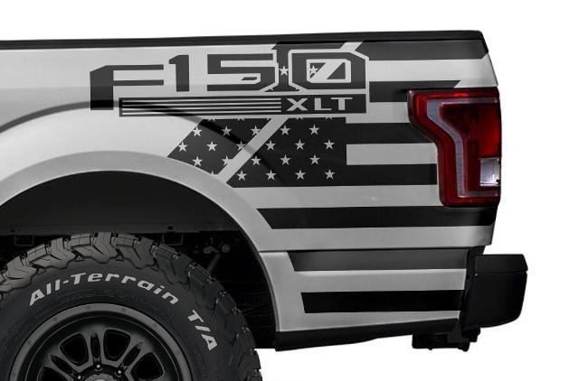 Ford F-150 (2015-2017) Vinyl achtersticker sticker wrap kit - F-150 USA Quarter
