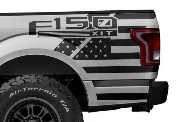 USA Vlag Achterzijde Vinyl Decal Kit voor Musclecar F-150 2015-2017