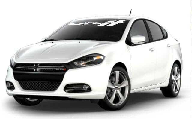 Dodge Dart voorruit vinyl sticker sticker (witte kleur)