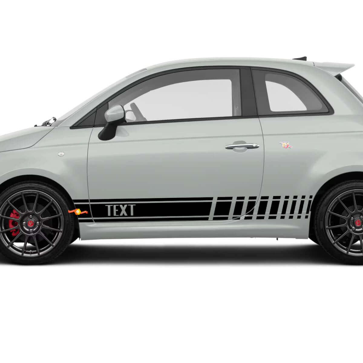 Aangepaste Tekst Grafische Racing Vinyl Sticker voor Fiat 500 Abarth
