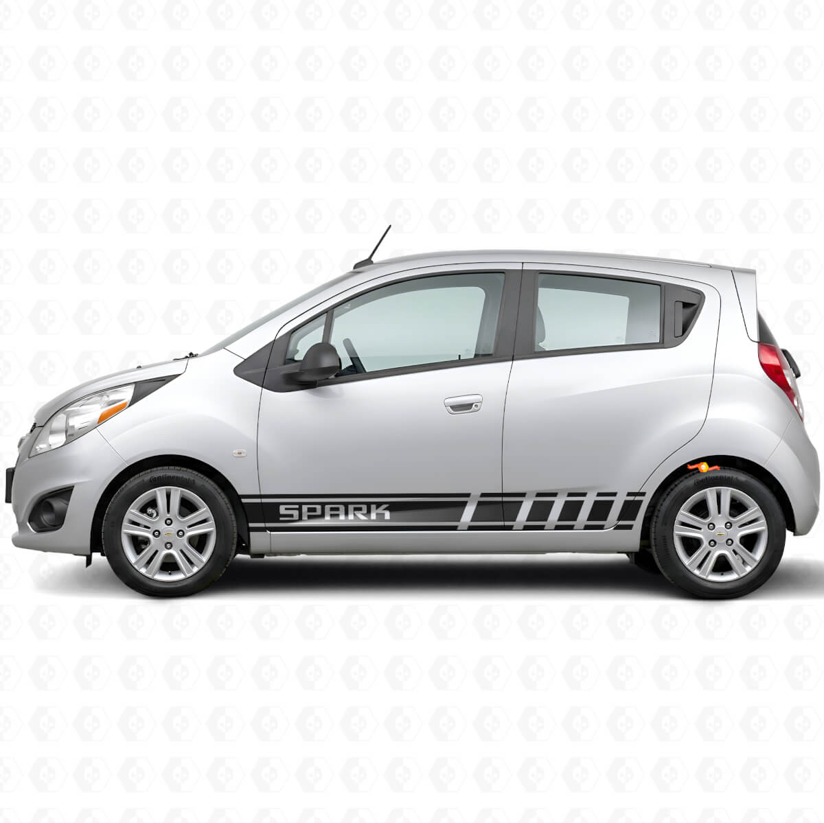 Merkstrepen zijvinyl decal sticker voor Chevrolet Spark