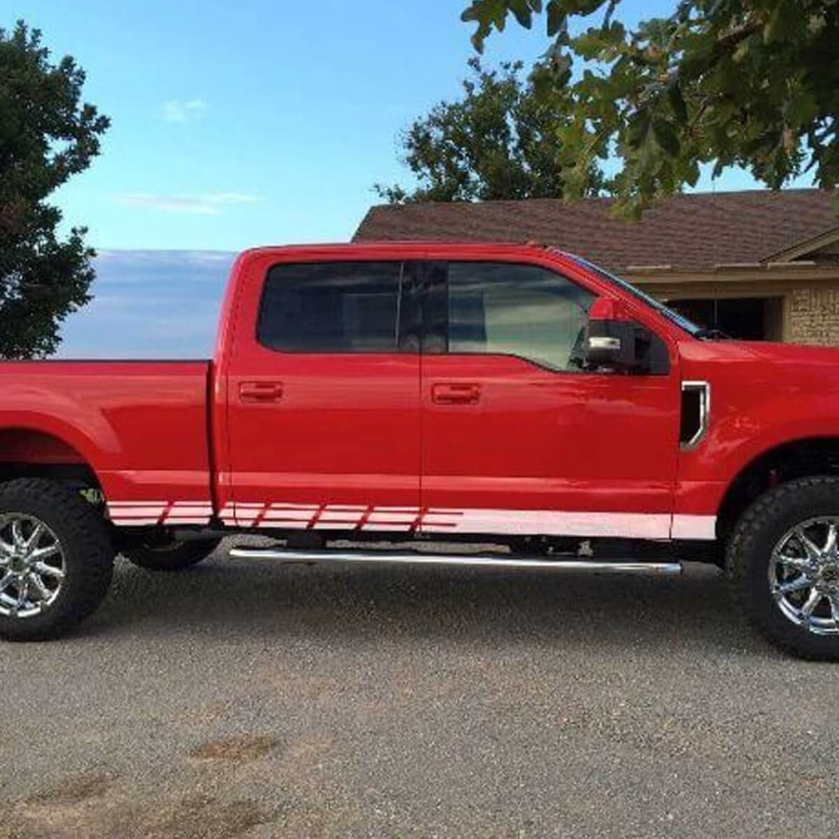 Ruitenvormige Strip Rocker Panel Vinyl Decal Kit voor Musclecar F-250 Super Duty