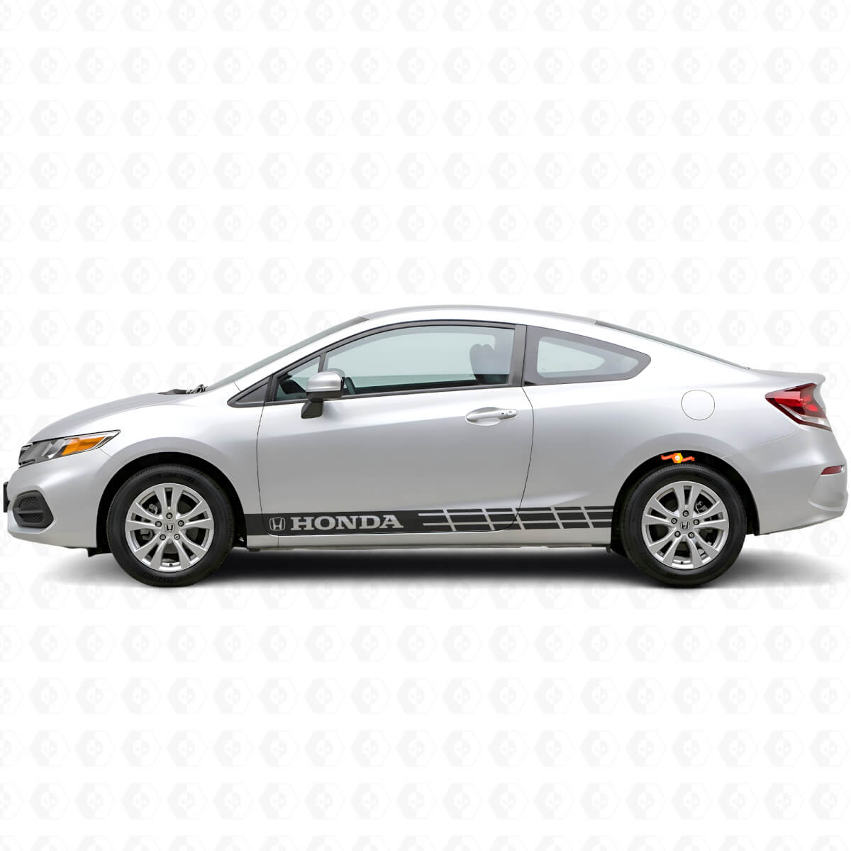 Gemerkt Strepen Zij Vinyl Decal Sticker voor Honda Civic Coupe