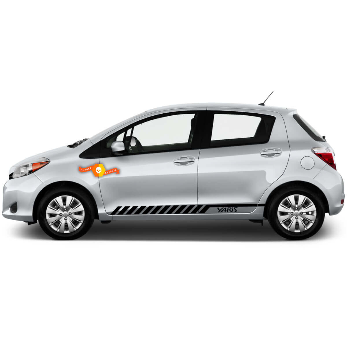 Racing zijstreep vinylsticker set voor Toyota Yaris 2012-2018