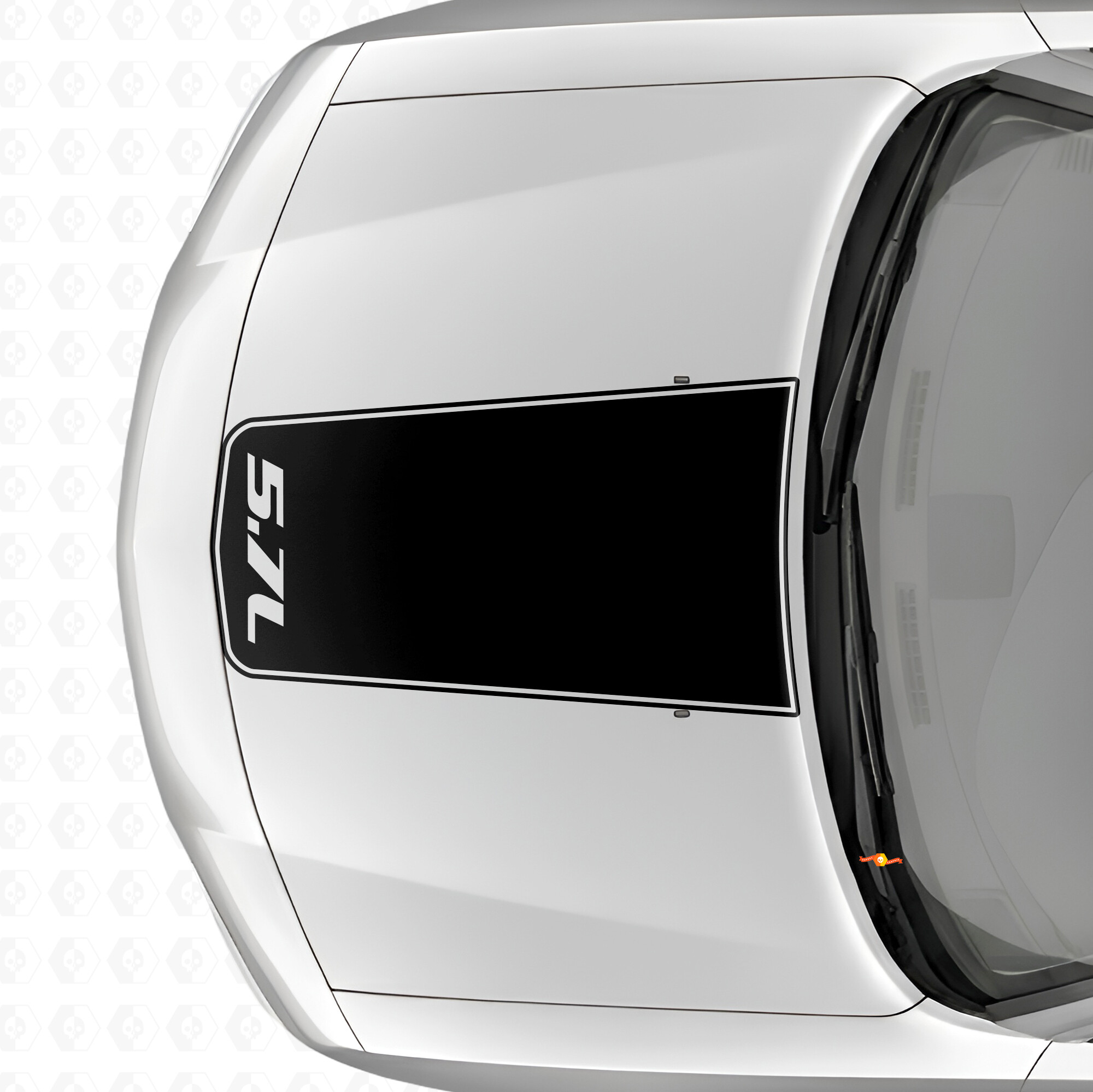 5.7L Blackout Outline Stripe Motorkap Vinyl Decal Sticker voor Dodge Charger 2006-2010