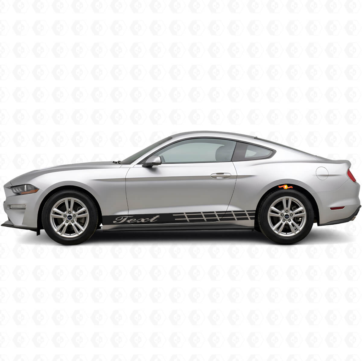 Racestrepen met aangepaste tekst zijkant vinyl decal set voor Musclecar Shelby GT350 GT550
