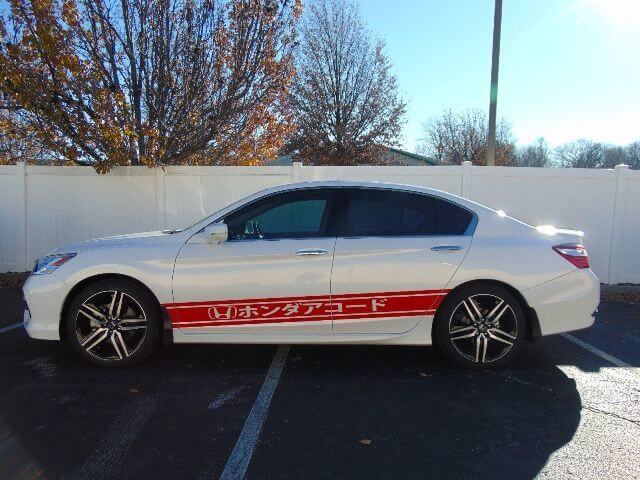 Japanse zijkant race-streep vinyl decal kit voor Honda Accord
