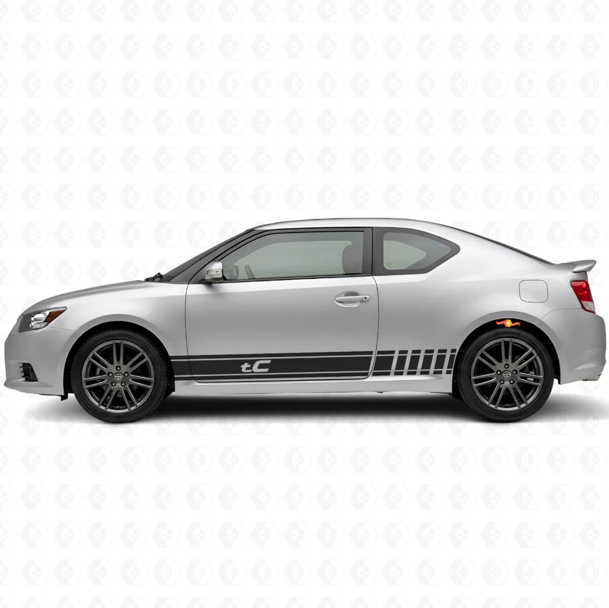 Gemerkt Racing Stijl Strepen Zij Vinyl Decal Kit voor Scion tC