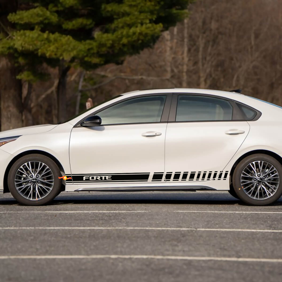 Side Racing Stripes Vinyl Decal Sticker geschikt voor Kia Forte
