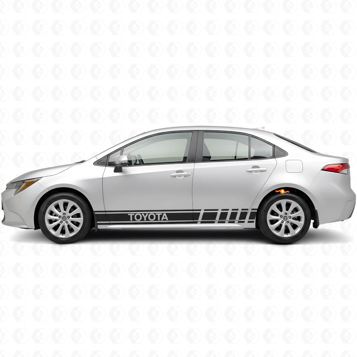 Gemerkt Racing Strepen Zijde Vinyl Decal Sticker voor Toyota Corolla