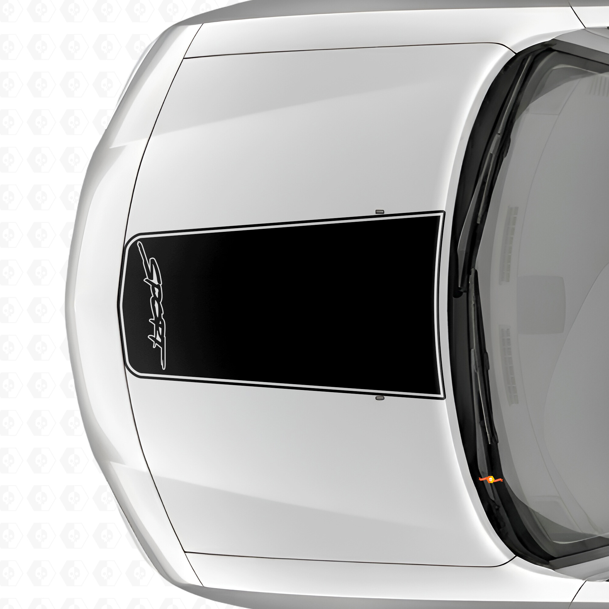 Sport Blackout Outline Stripe Motorkap Vinyl Decal Sticker voor Dodge Charger 2006-2010